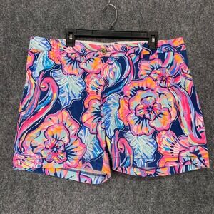 Lilly Pulitzer Jayne Stretch Floral Print‎ Shorts Women's Size 14 Colorful